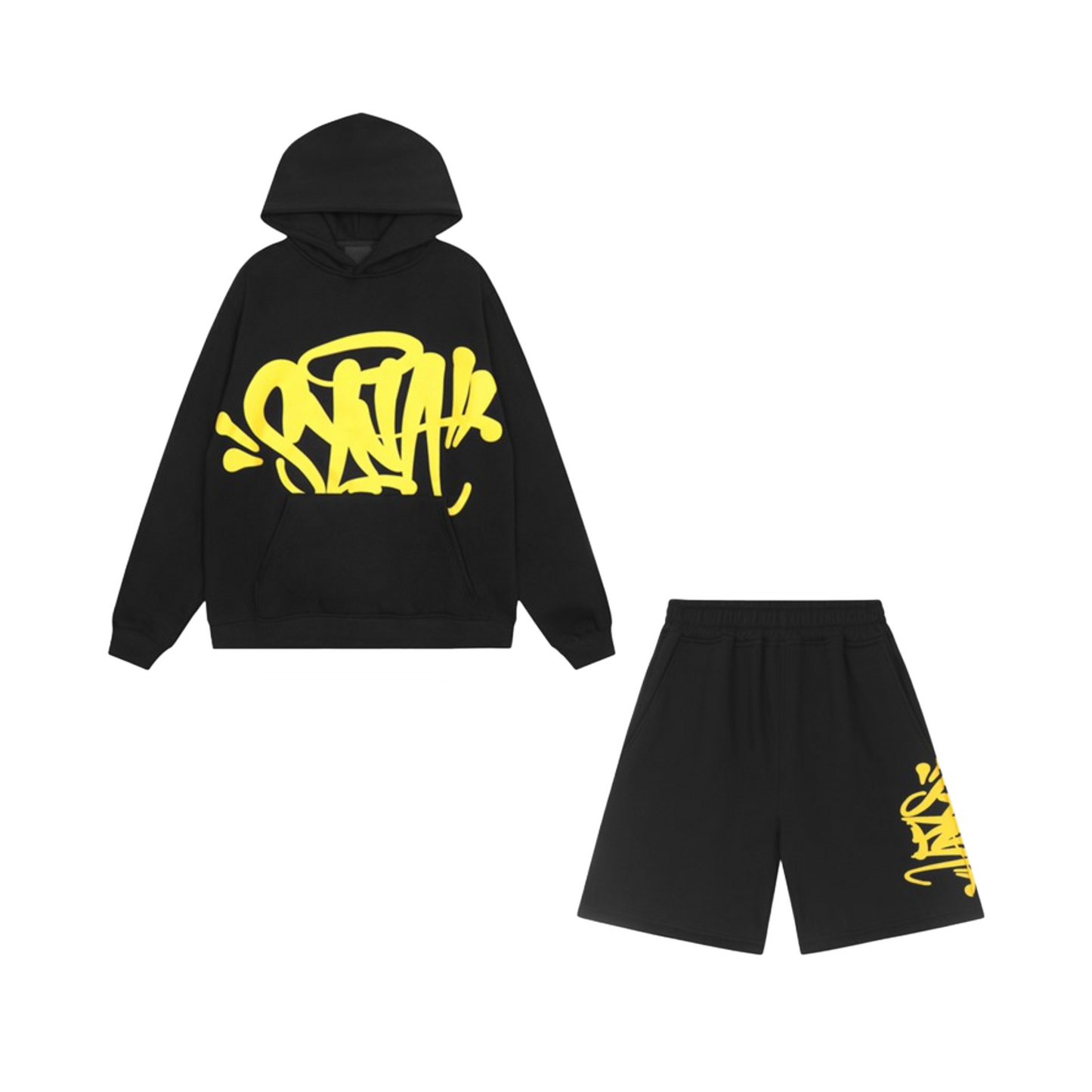 Synaworld Hoodie/Short Black-Yellow Set