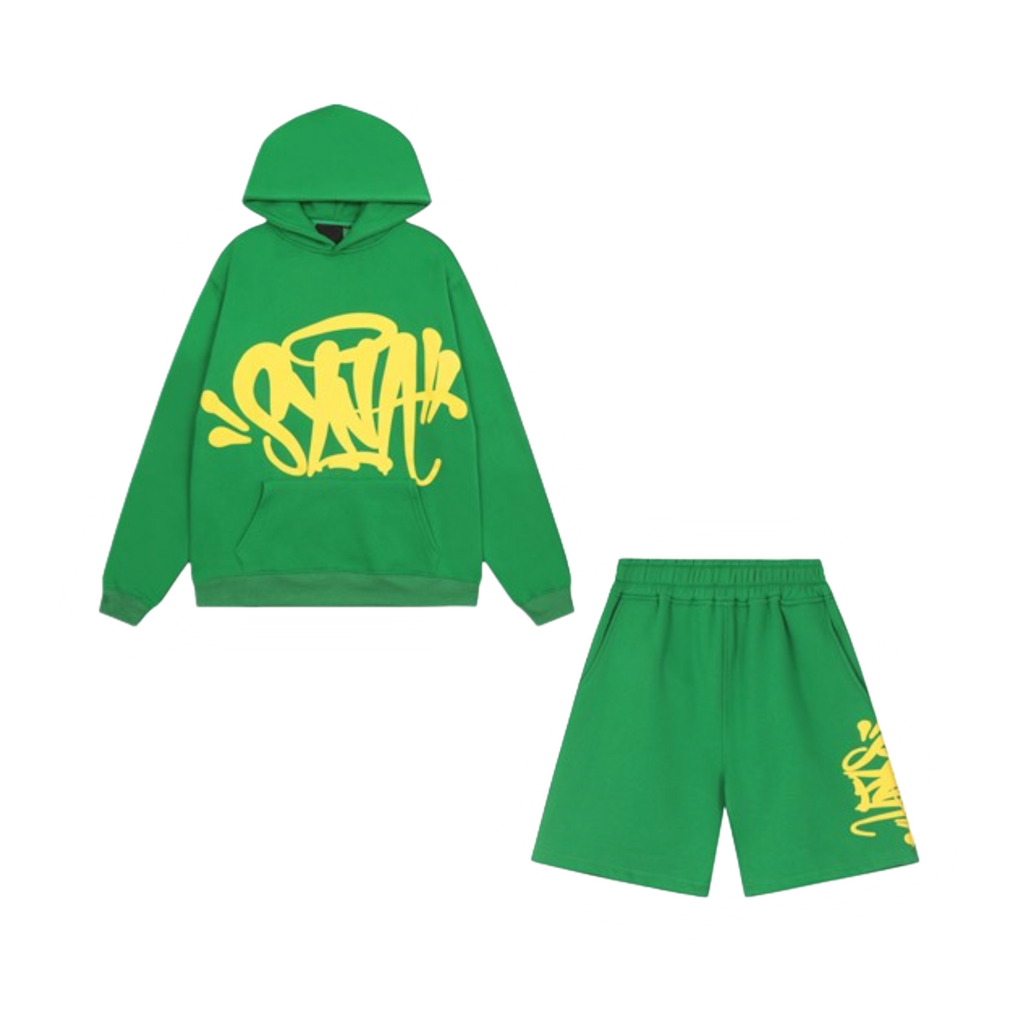Synaworld Hoodie/Short Green-Yellow Set