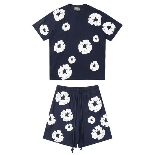 Denim Tears Navy Blue Short Set