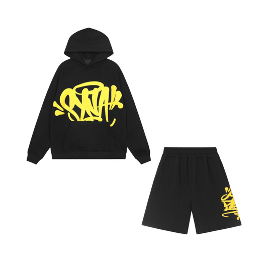Synaworld Hoodie/Short Black-Yellow Set