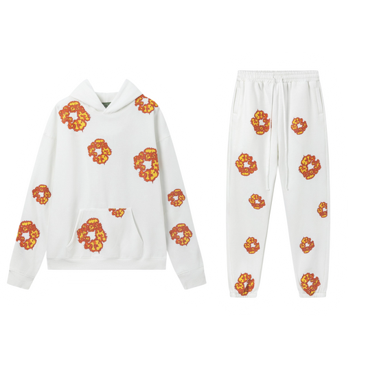 Denim Tears White-Orange Set