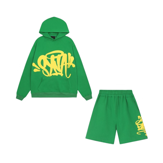 Synaworld Hoodie/Short Green-Yellow Set