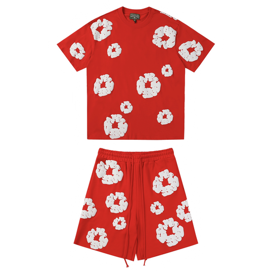 Denim Tears Red Short Set