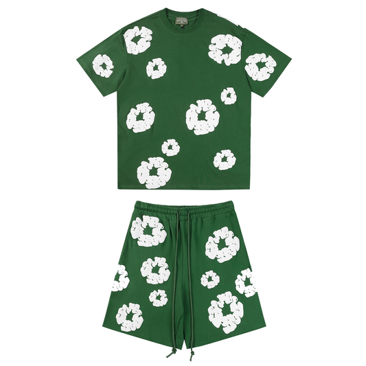Denim Tears Green Short Set