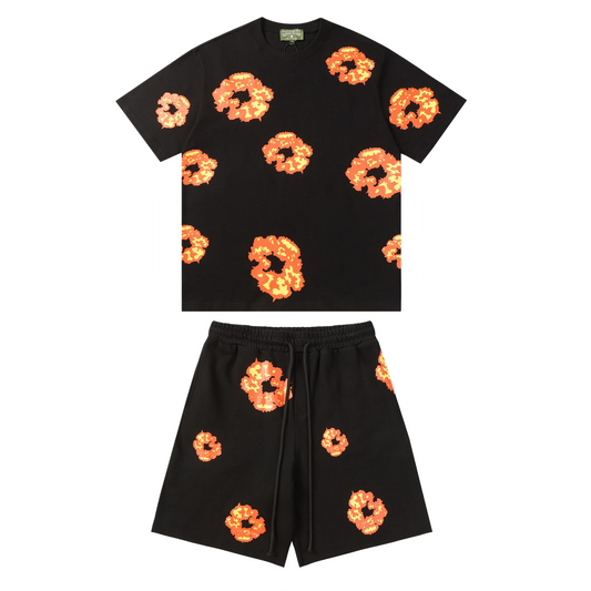 Denim Tears Black-Orange Short Set