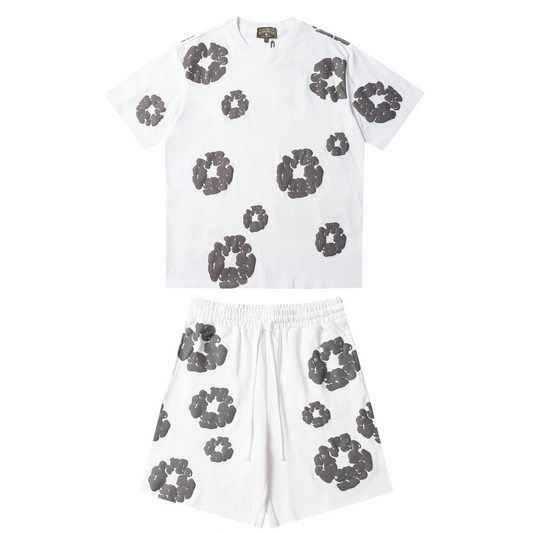Denim Tears White-Gray Short Set